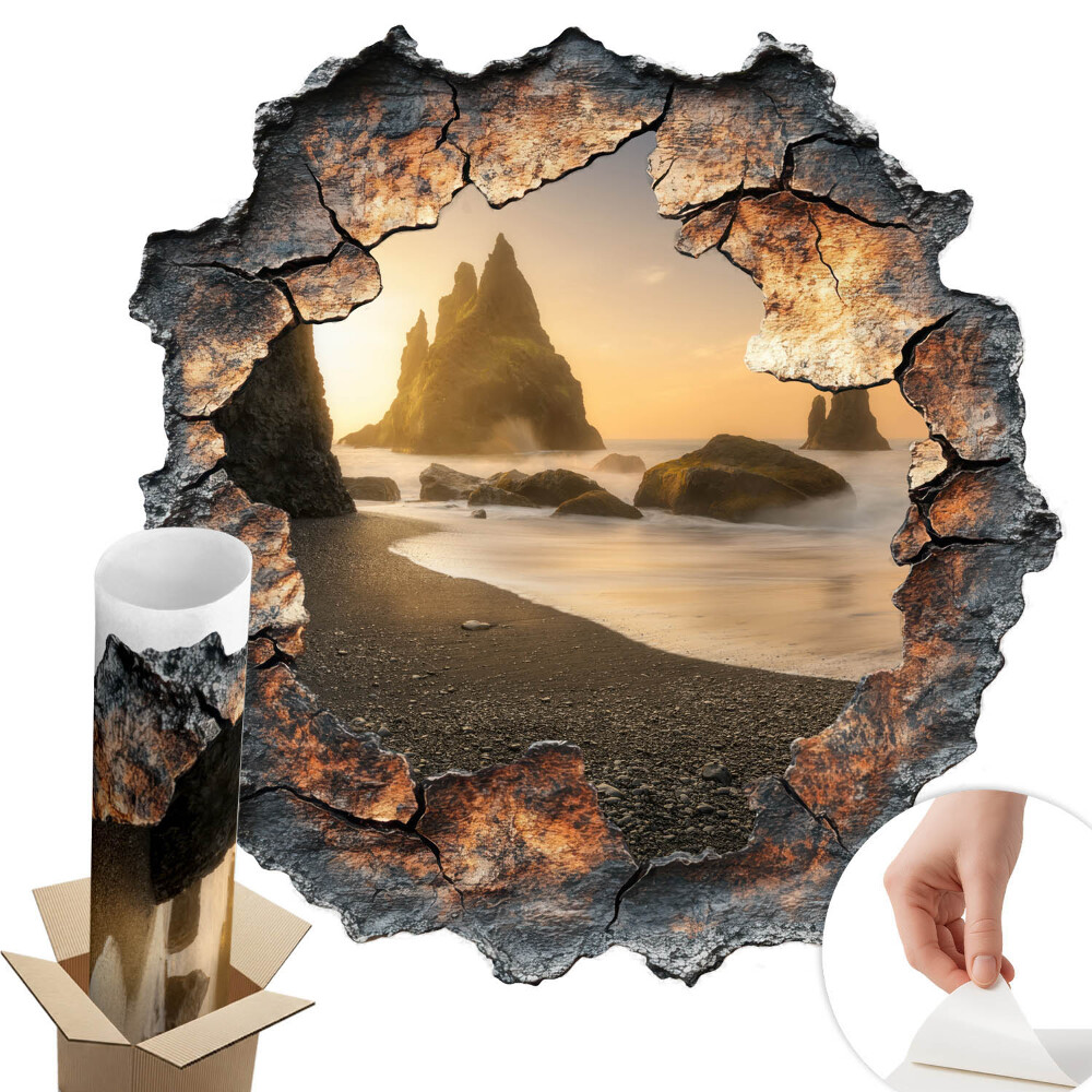 Samolepka na zeď díra 97x100 Vodní kameny