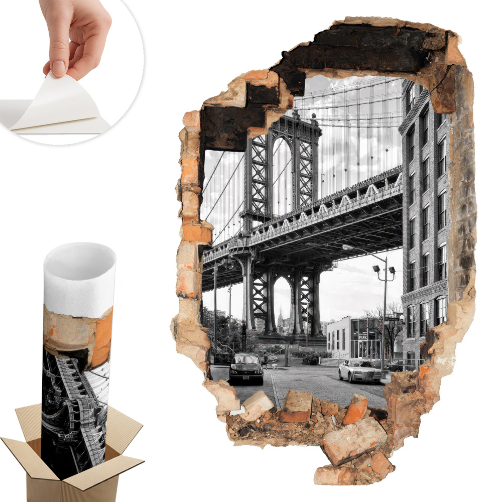 Samolepka na zeď díra 66x100 Městská krajina