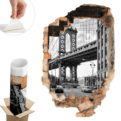 Samolepka na zeď díra 66x100 Městská krajina