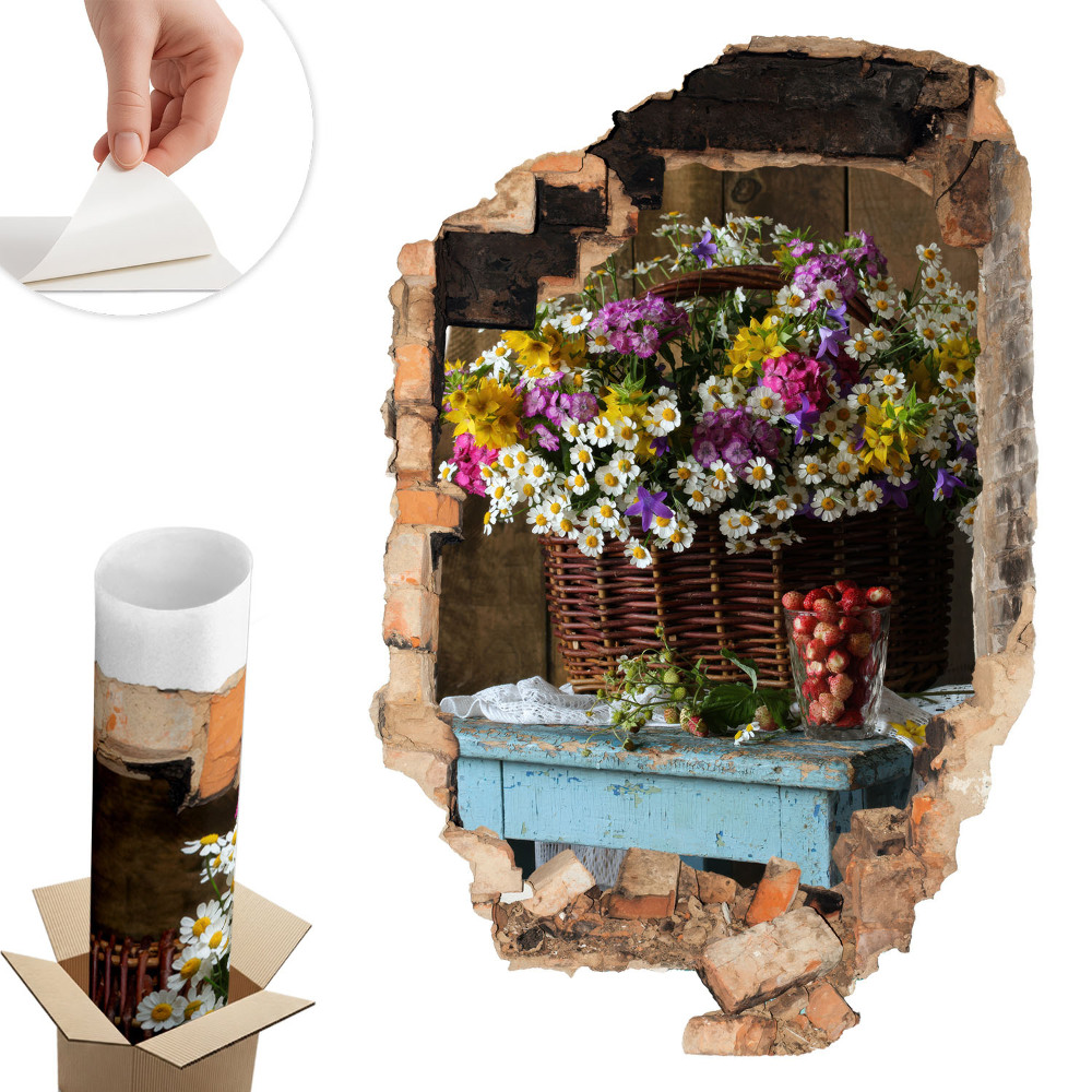 Samolepka na zeď díra 66x100 Rustikální kouzlo