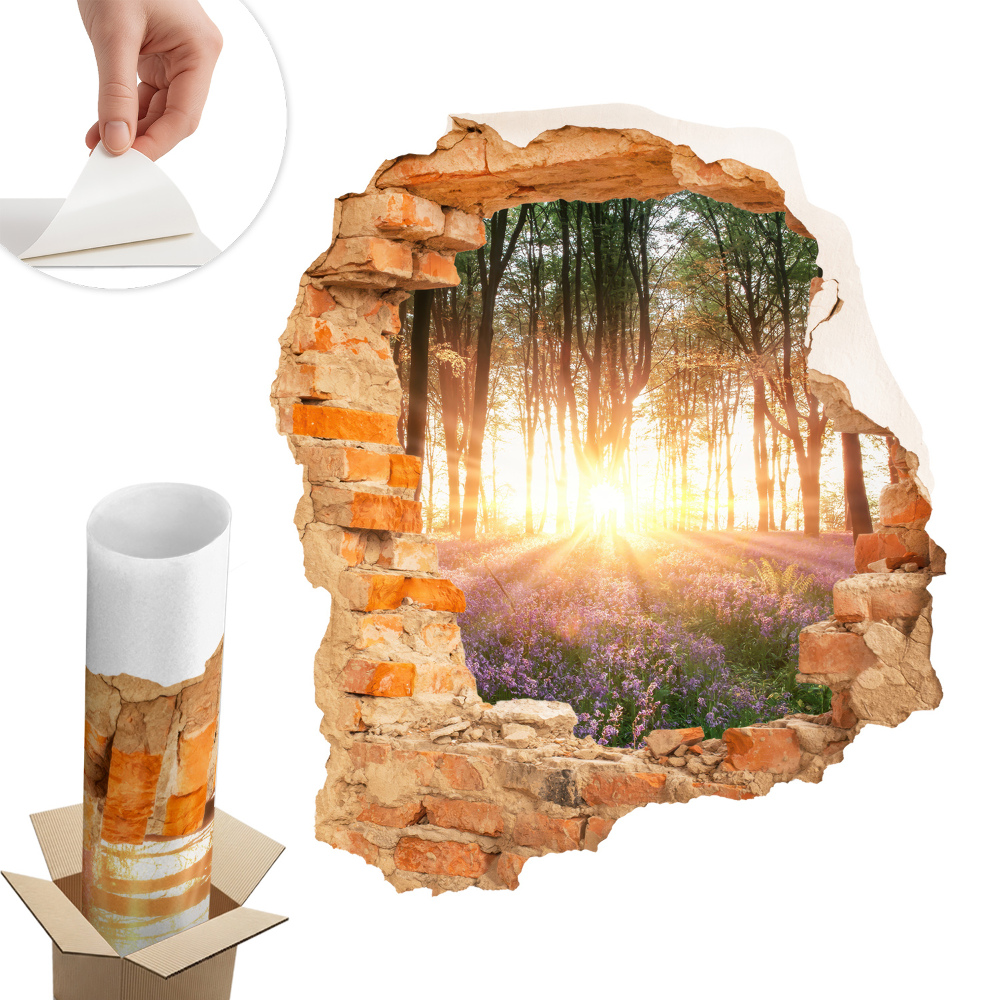 Samolepka na zeď díra 85x100 Průlom v lese