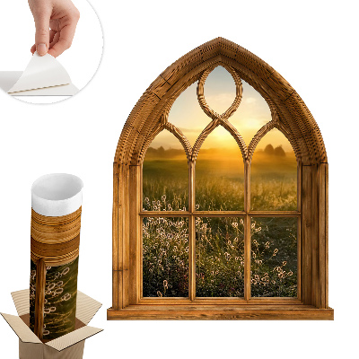 Fototapeta okno 3D 80x100 Okno Krajina