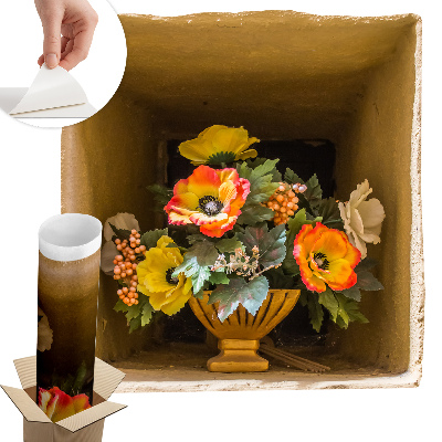 Samolepka na zeď 3D 95x100 Váza s květinami