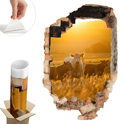 Samolepka na zeď díra 86x130 Venkovská krajina