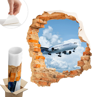 Samolepka na zeď díra 111x130 Letecký objev