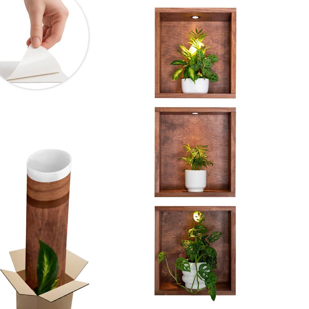 Samolepka na zeď 3D 37x130 Rostlinné výklenky