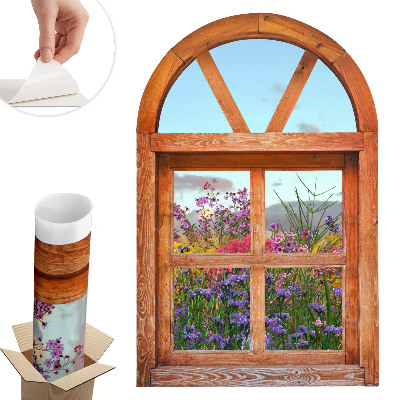 Fototapeta okno 3D 85x130 Květinové okno