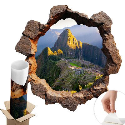 Samolepka na zeď díra 130x129 Skalní okno