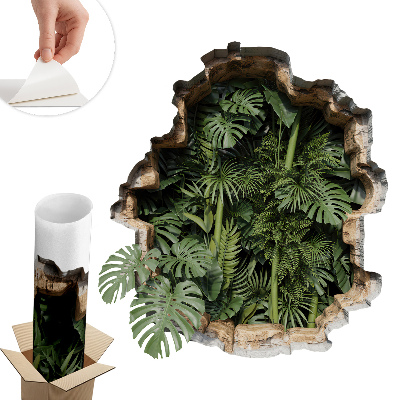 Samolepka na zeď díra 119x130 Tropická příroda