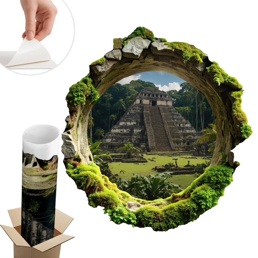 Samolepka na zeď díra 121x130 Tropická scenérie