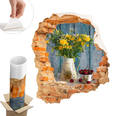 3D samolepka díra 51x60 Venkovská krajina