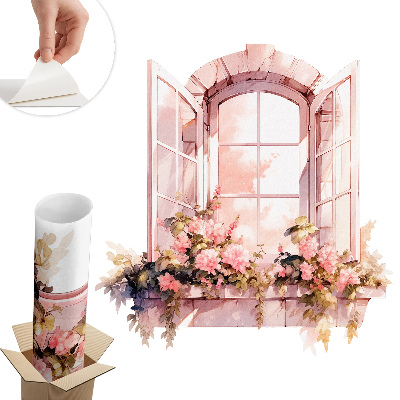 Nálepka imitace okna 57x60 Rustikální okno