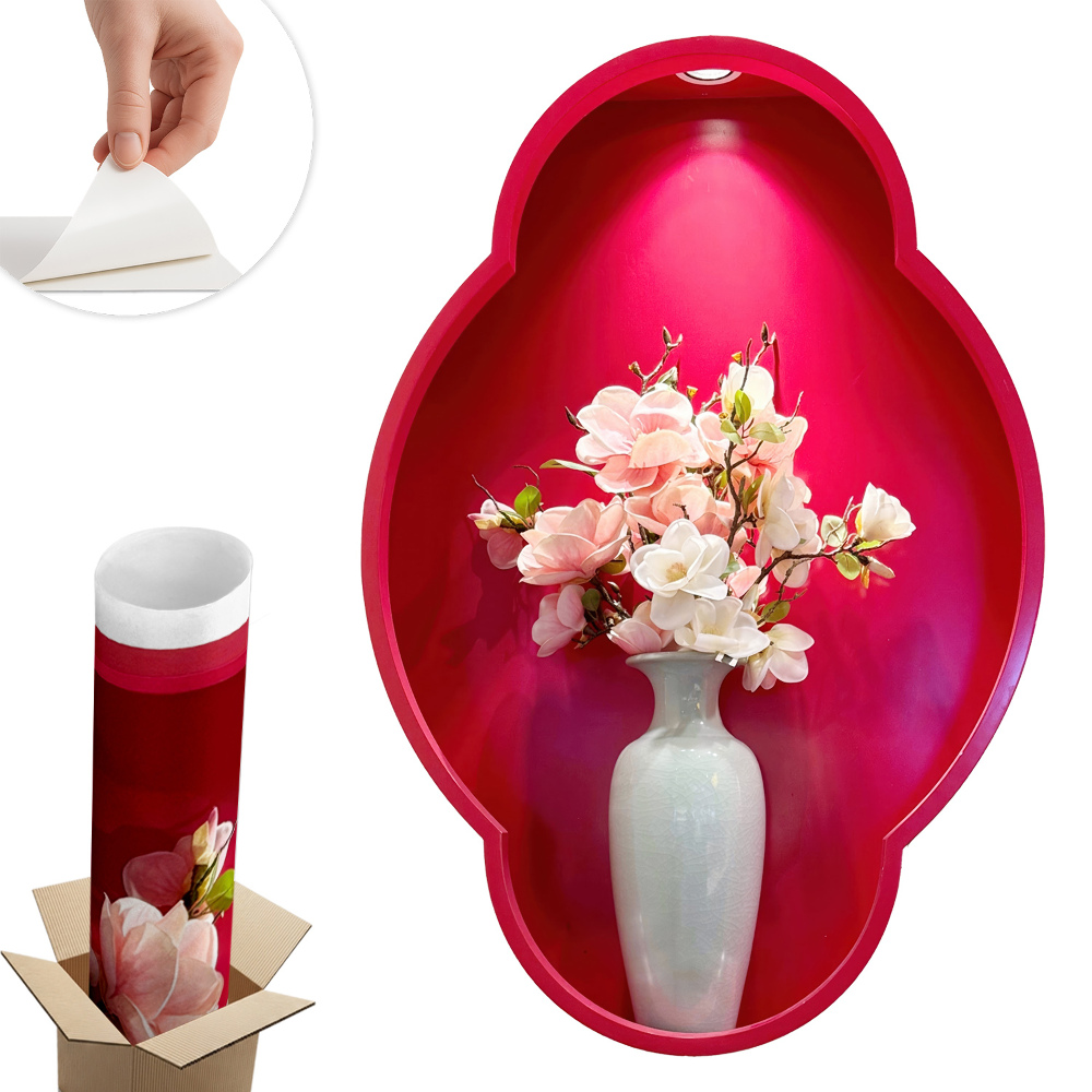 Samolepka na zeď s 3D efektem 40x60 Květiny ve váze