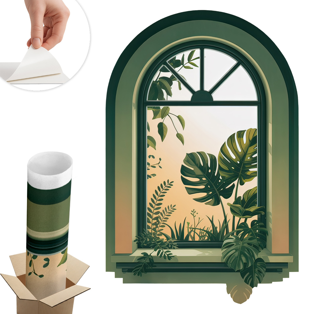 Nálepka imitace okna 40x60 Zelené okno