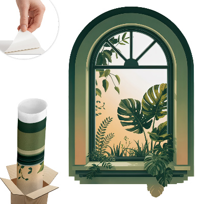 Nálepka imitace okna 40x60 Zelené okno