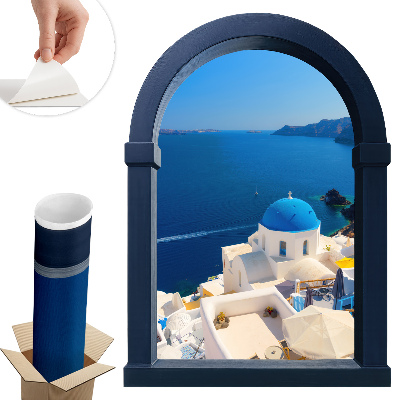 Nálepka imitace okna 43x60 Středomořský výhled