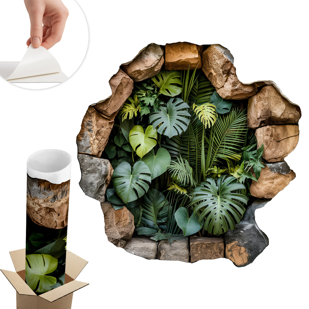 3D samolepka díra 60x60 Tropická oáza