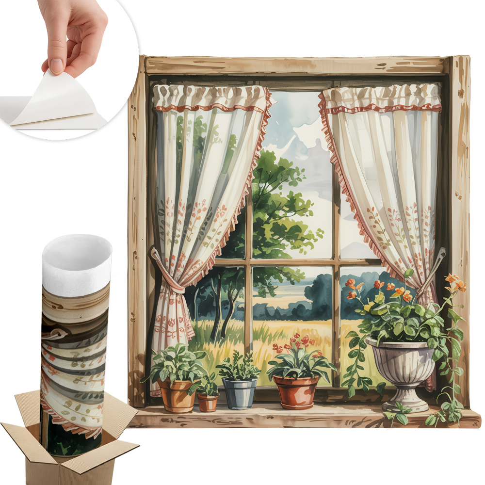 Nálepka imitace okna 58x60 Idylické okno