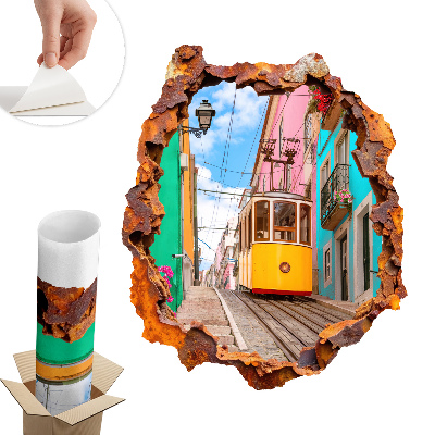 3D samolepka díra 50x60 Nostalgická krajina