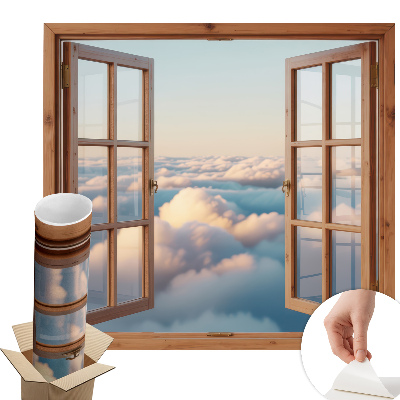 Nálepka imitace okna 60x56 Mraky na obloze