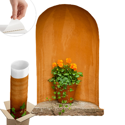 Samolepka na zeď s 3D efektem 39x60 Květiny v květináči