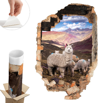 3D samolepka díra 53x80 Alpačí hory