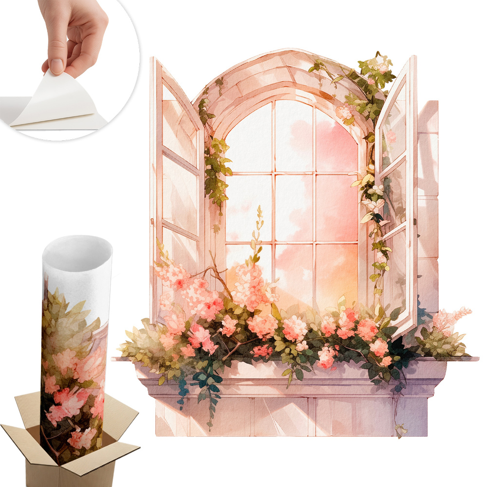 Nálepka imitace okna 75x80 Romantické okno