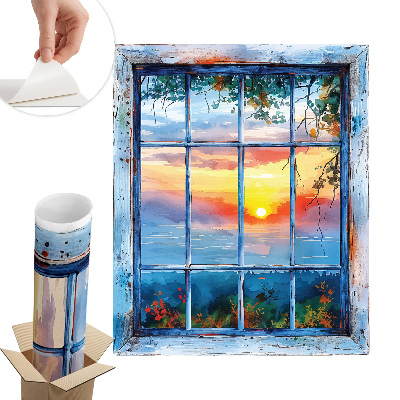 Nálepka imitace okna 66x80 Okno na západ