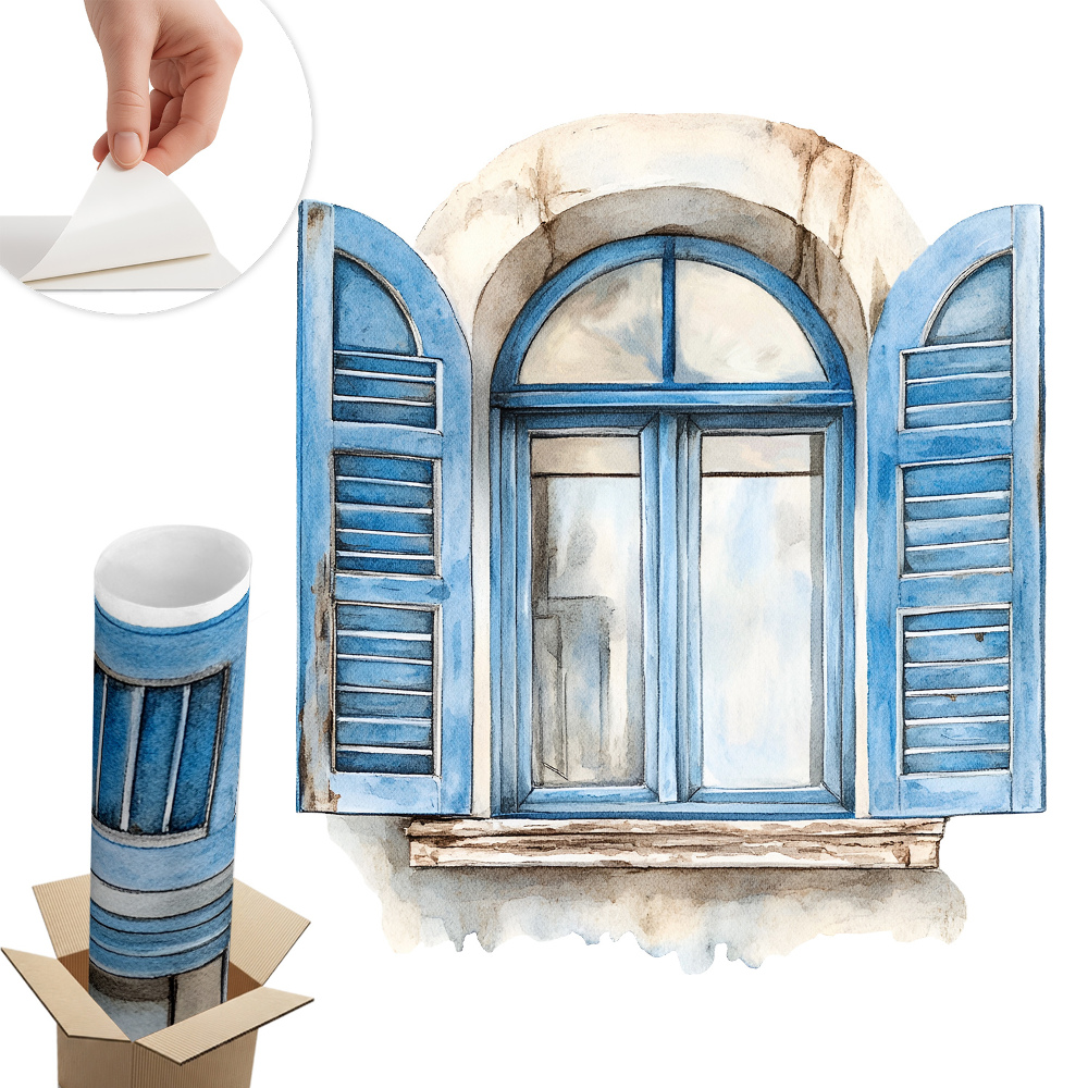 Nálepka imitace okna 70x80 Dřevěné okenice