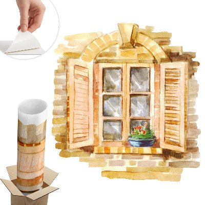 Nálepka imitace okna 74x80 Idylické okno