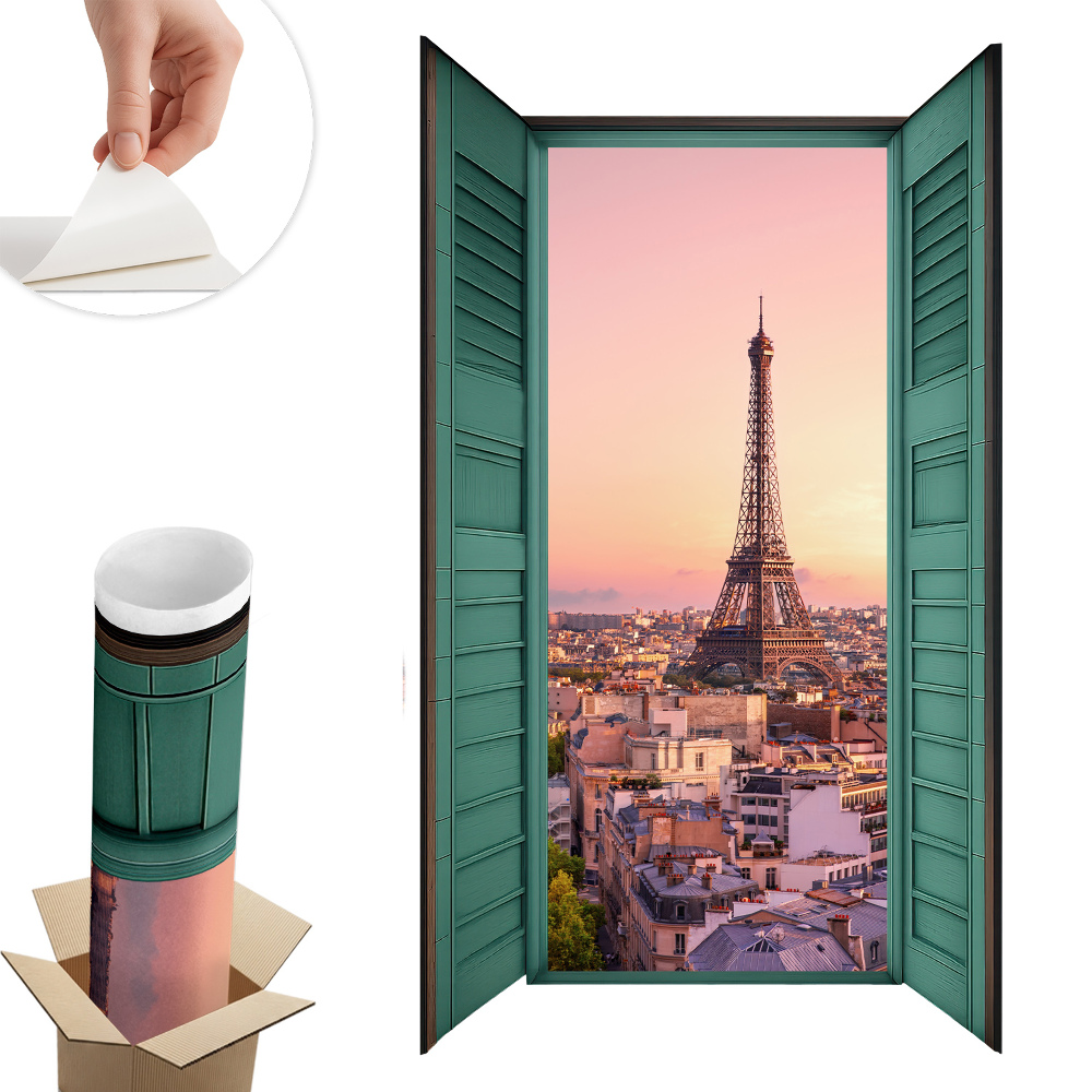 Nálepka imitace okna 47x80 Městské okno