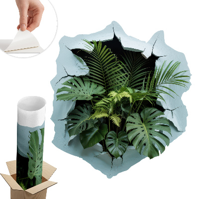 3D samolepka díra 72x80 Výbuch rostliny