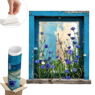 Nálepka imitace okna 71x80 Kouzlo venkova