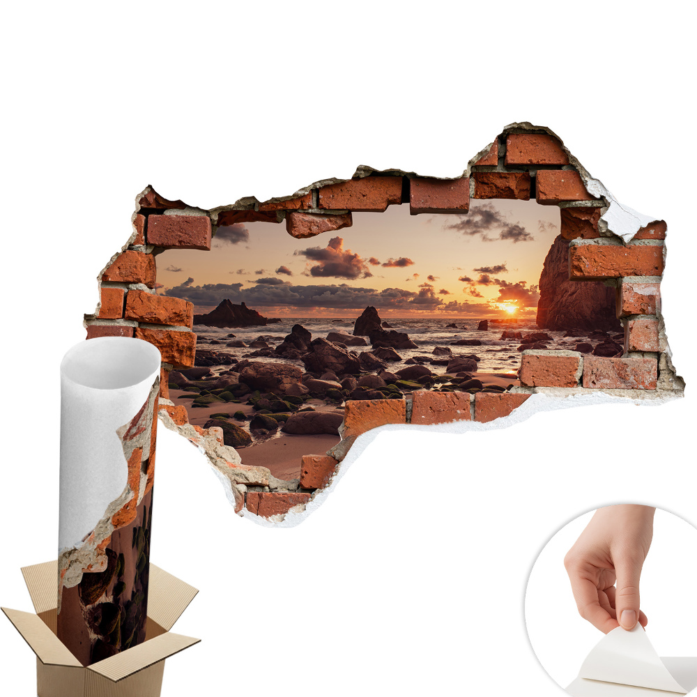 3D samolepka díra 80x54 Pobřeží snů