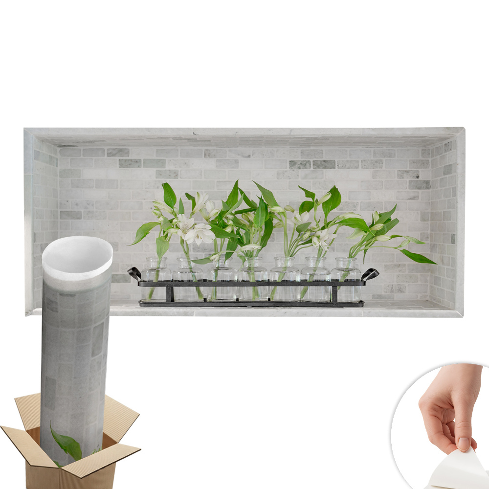 Samolepka na zeď s 3D efektem 80x34 Květiny ve vázách