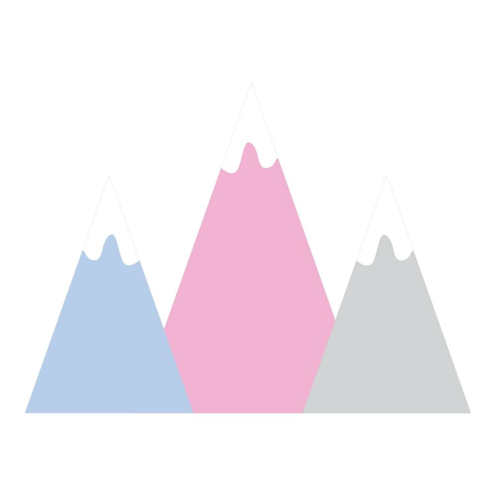 Samolepky na zeď dětské 80x140 Ilustrace pastelových hor se zasněženými vrcholky