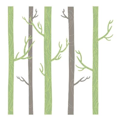 Samolepky na zeď dětské 80x116 Příroda v pastelovém lese s okrasnými stromy