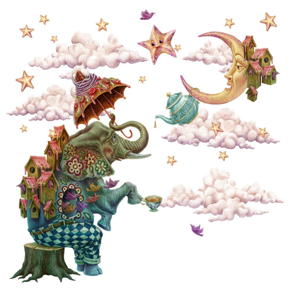 Samolepky na zeď 60x79 Kreslená zvířata z kouzelného království