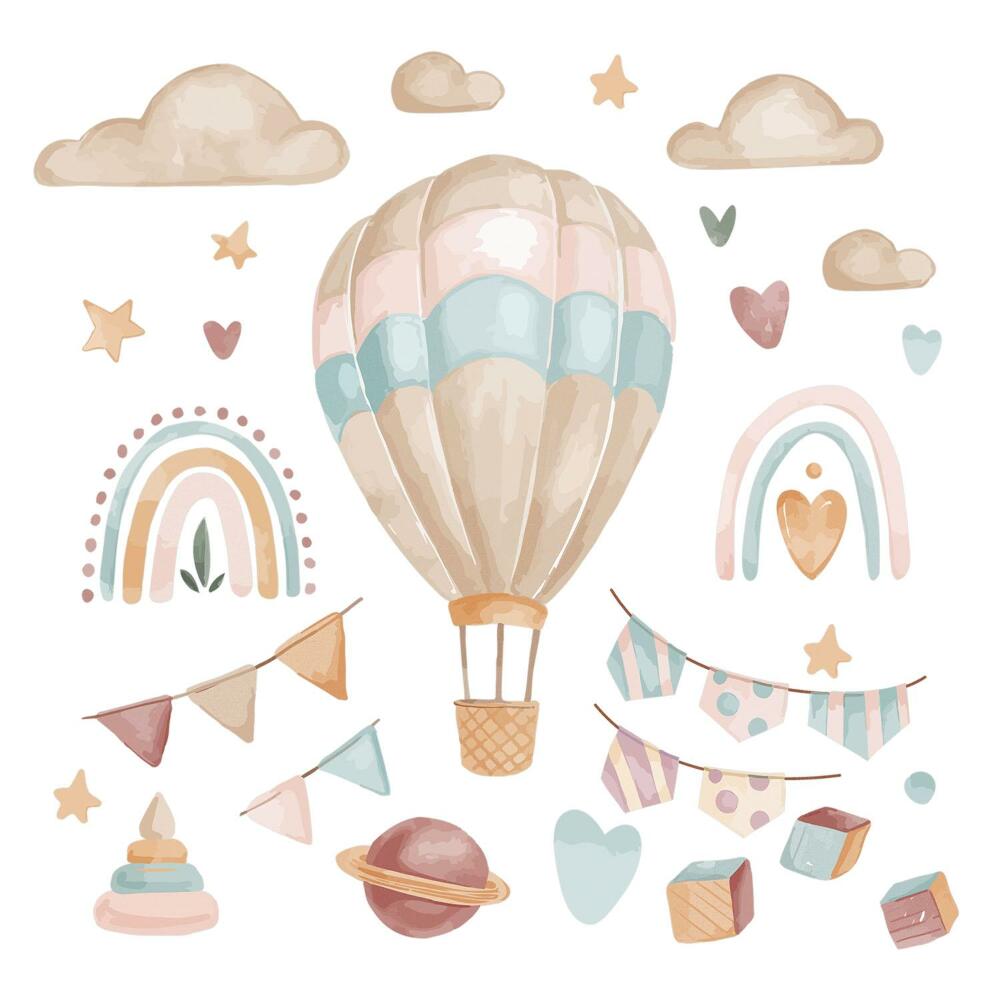 Samolepky na zeď 60x84 Pastelové boho dekorace