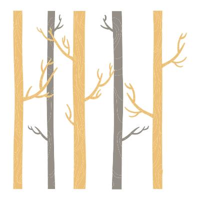 Samolepky na zeď 60x102 Okrasné stromy v pastelovém lese