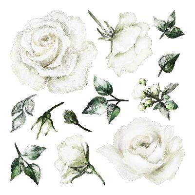 Samolepky na zeď 60x103 Růže a listy v jemných odstínech