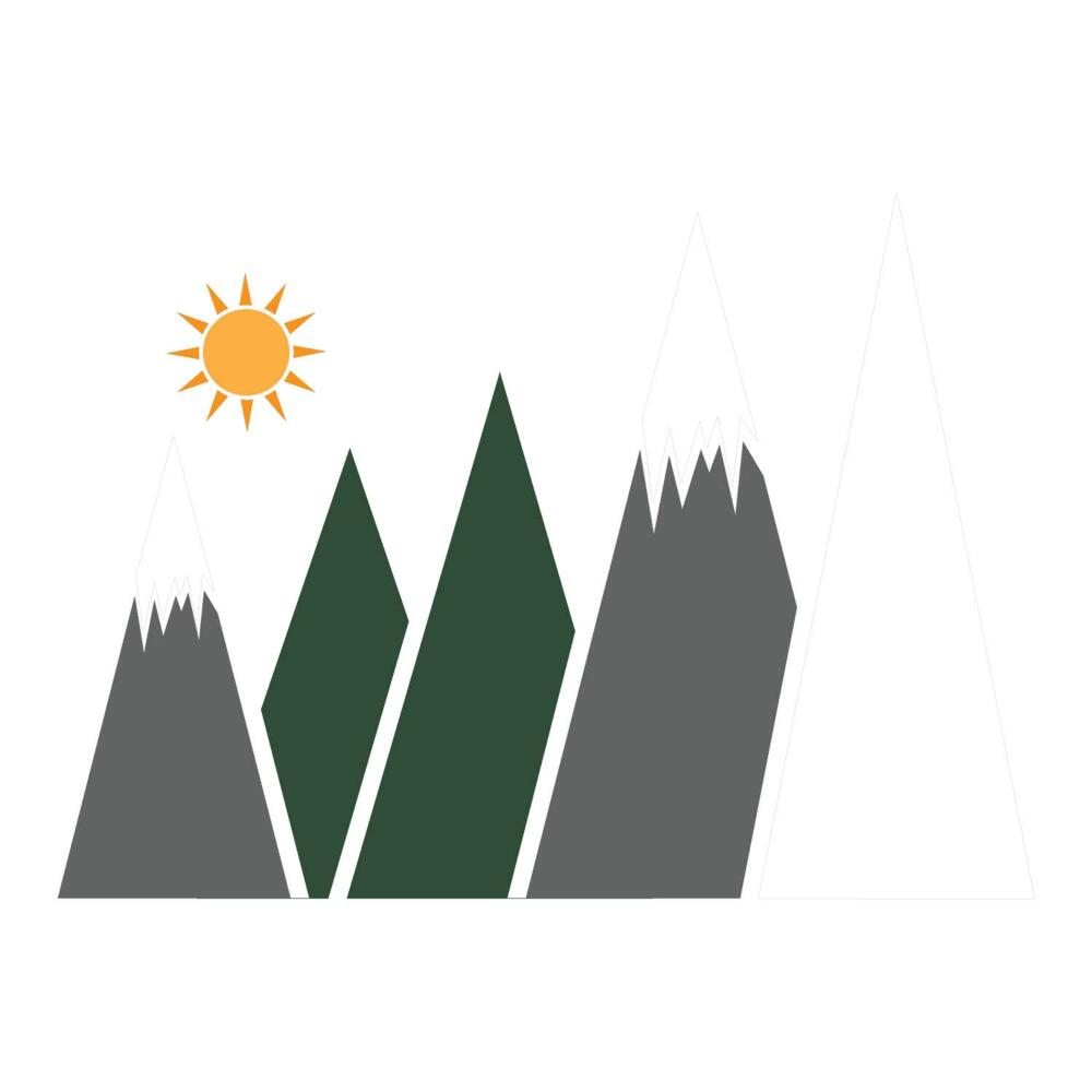 Dětské samolepky na zeď 100x161 Ilustrace zasněžených horských vrcholků