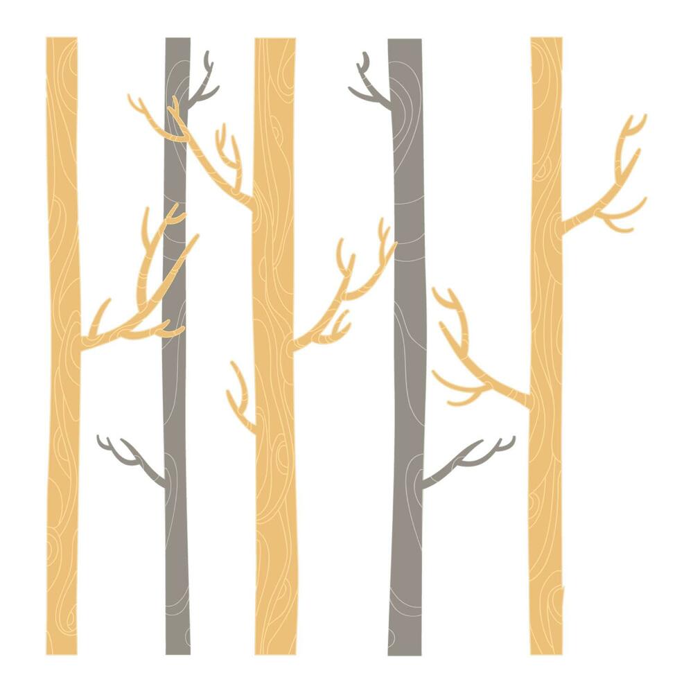 Dětské samolepky na zeď 100x169 Okrasné stromy v pastelovém lese