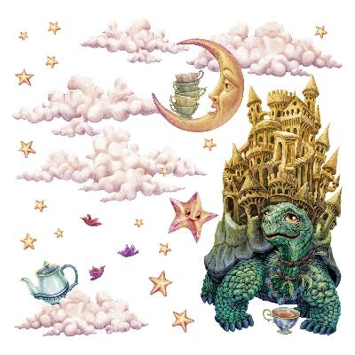 Nálepky na zeď 130x168 Kreslený vesmír fauny