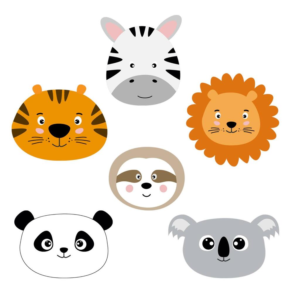 Nálepky na zeď 130x197 Roztomilý safari styl divokých zvířat