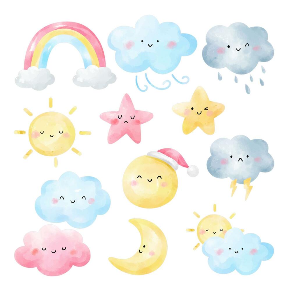 Nálepky na zeď 130x193 Jemné akvarelové akcenty oblohy