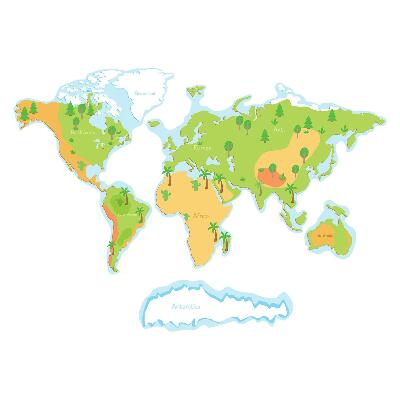 Nálepky na zeď 130x186 Ilustrace kontinentů v jemných odstínech