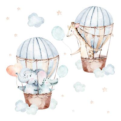 Nálepky na zeď 130x190 Akvarelové balónky s ozdobnými prvky