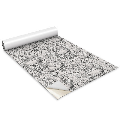 Samolepící tapeta na skříň Motiv s lahví vína a zeleninou