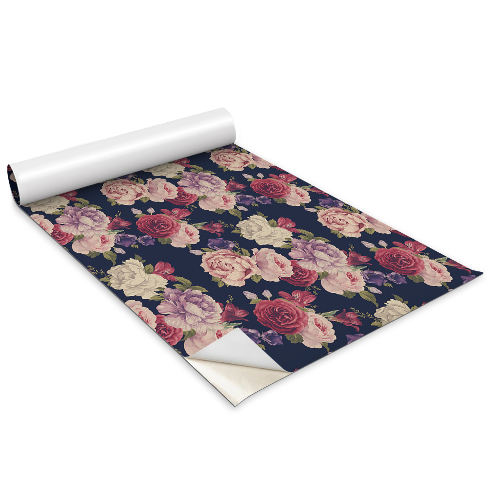 Samolepící tapeta na skříň Barevné růžové květy